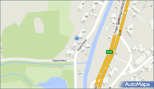 Gdańsk, Raduńska, 40B, mapa Gdańska