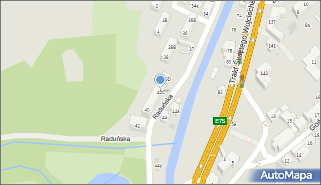 Gdańsk, Raduńska, 40C, mapa Gdańska