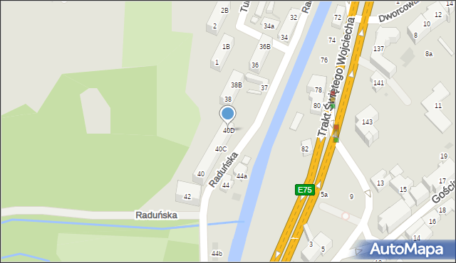 Gdańsk, Raduńska, 40D, mapa Gdańska