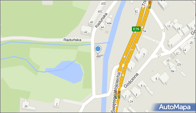 Gdańsk, Raduńska, 44b, mapa Gdańska