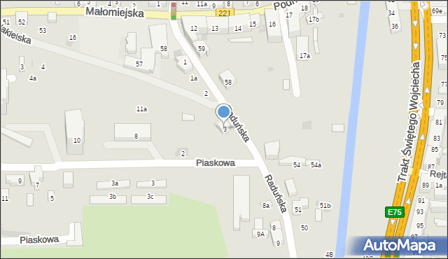 Gdańsk, Raduńska, 3, mapa Gdańska