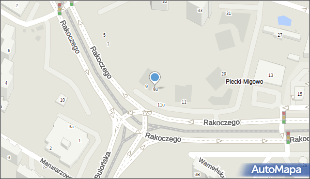 Gdańsk, Rakoczego Franciszka, 9u, mapa Gdańska