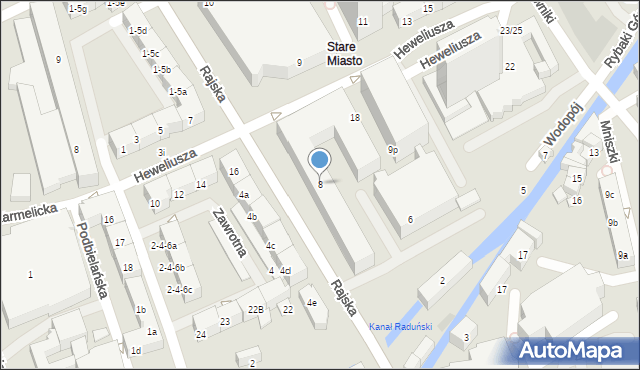 Gdańsk, Rajska, 8, mapa Gdańska