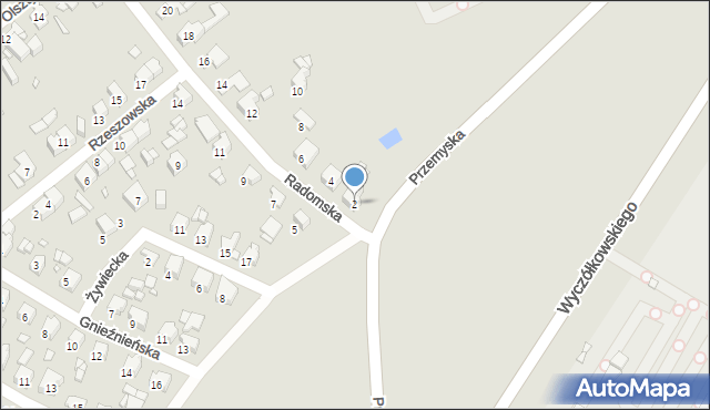 Gliwice, Radomska, 2, mapa Gliwic