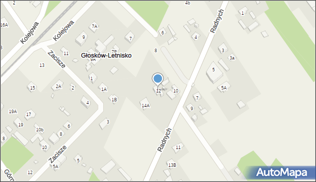 Głosków, Radnych, 12, mapa Głosków