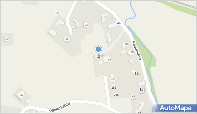 Goleszów, Radoniowa, 26, mapa Goleszów