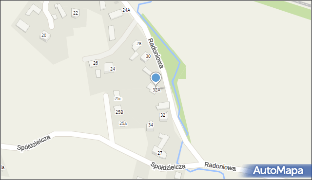 Goleszów, Radoniowa, 32A, mapa Goleszów