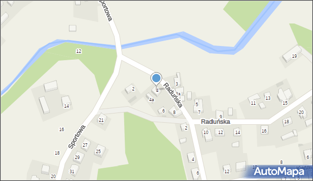 Goręczyno, Raduńska, 4, mapa Goręczyno