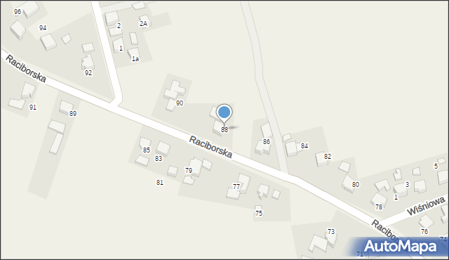 Gorzyce, Raciborska, 88, mapa Gorzyce