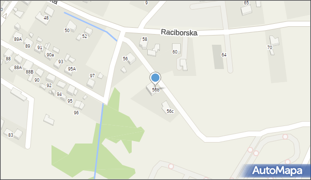 Gorzyczki, Raciborska, 56b, mapa Gorzyczki