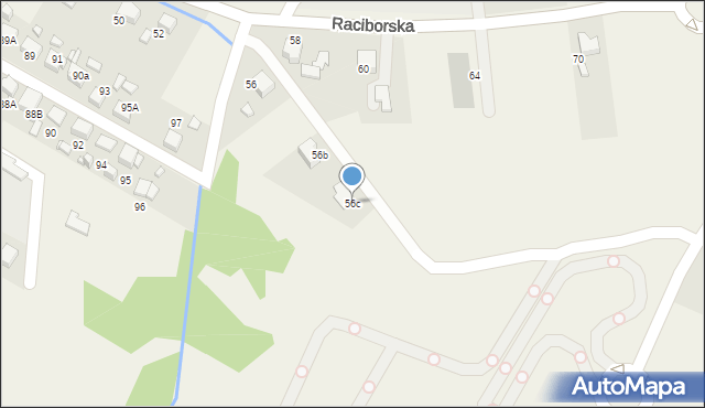 Gorzyczki, Raciborska, 56c, mapa Gorzyczki