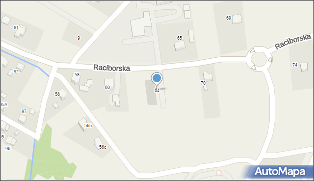 Gorzyczki, Raciborska, 64, mapa Gorzyczki