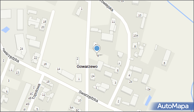 Gowarzewo, Rabowicka, 6, mapa Gowarzewo