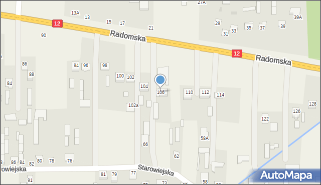 Gózd, Radomska, 106, mapa Gózd