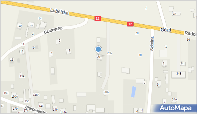 Gózd, Radomska, 20, mapa Gózd