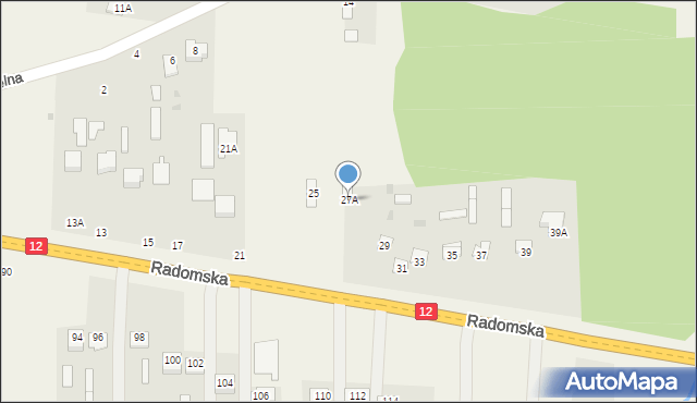 Gózd, Radomska, 27A, mapa Gózd