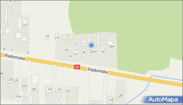 Gózd, Radomska, 37, mapa Gózd