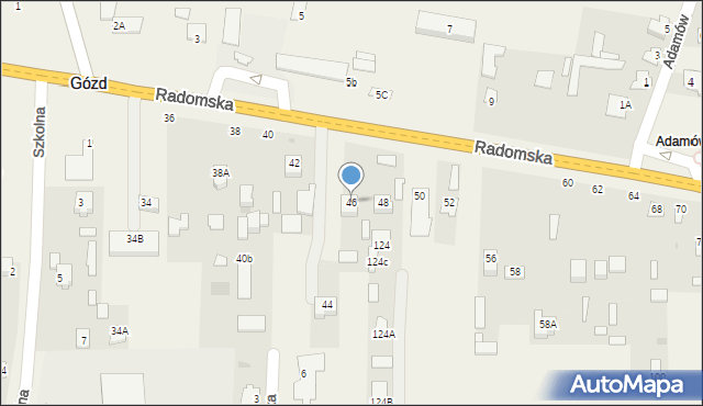 Gózd, Radomska, 46, mapa Gózd