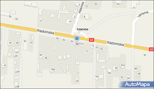 Gózd, Radomska, 68, mapa Gózd