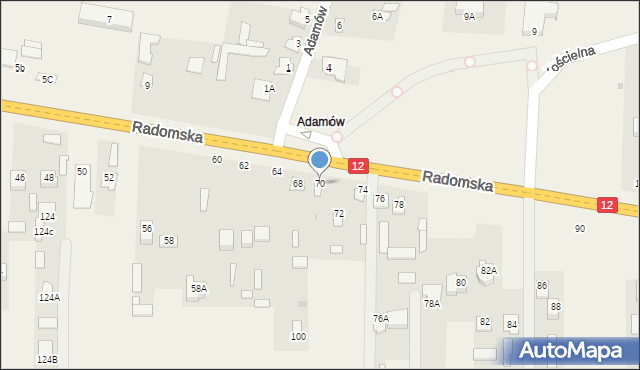 Gózd, Radomska, 70, mapa Gózd