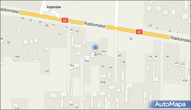 Gózd, Radomska, 80, mapa Gózd