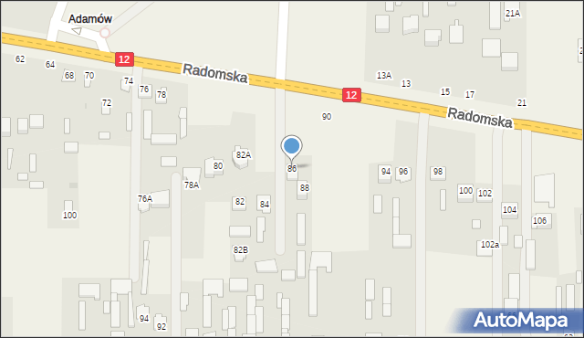 Gózd, Radomska, 86, mapa Gózd