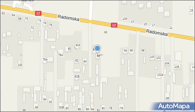 Gózd, Radomska, 88, mapa Gózd