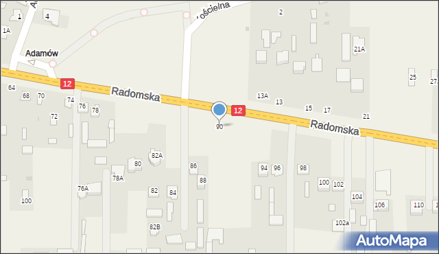 Gózd, Radomska, 90, mapa Gózd