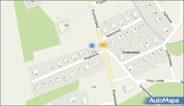 Grabowiec, Radosna, 2, mapa Grabowiec