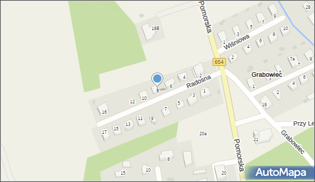 Grabowiec, Radosna, 8, mapa Grabowiec