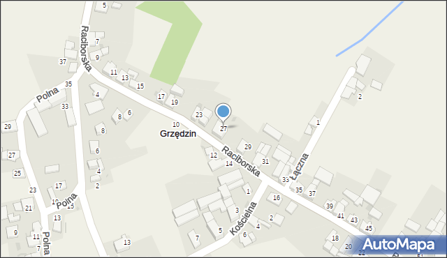 Grzędzin, Raciborska, 27, mapa Grzędzin