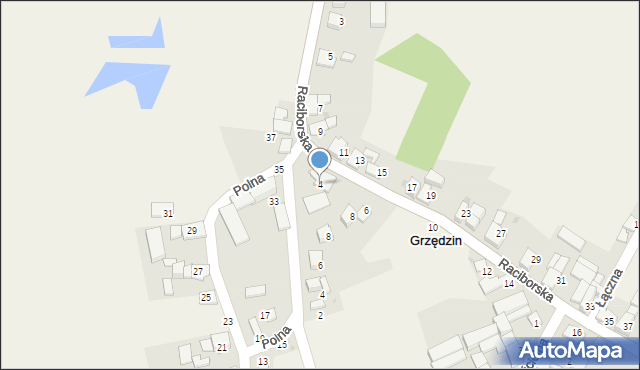 Grzędzin, Raciborska, 4, mapa Grzędzin