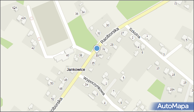 Jankowice, Raciborska, 33, mapa Jankowice