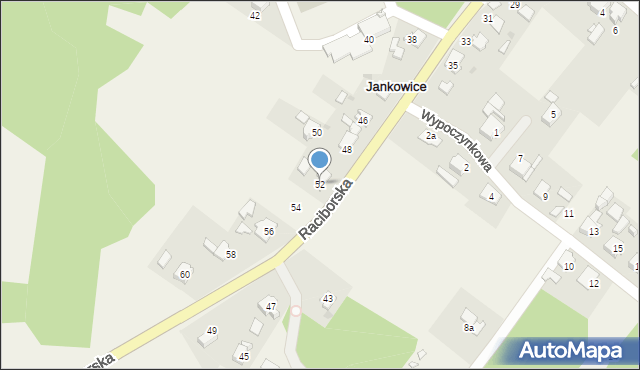 Jankowice, Raciborska, 52, mapa Jankowice