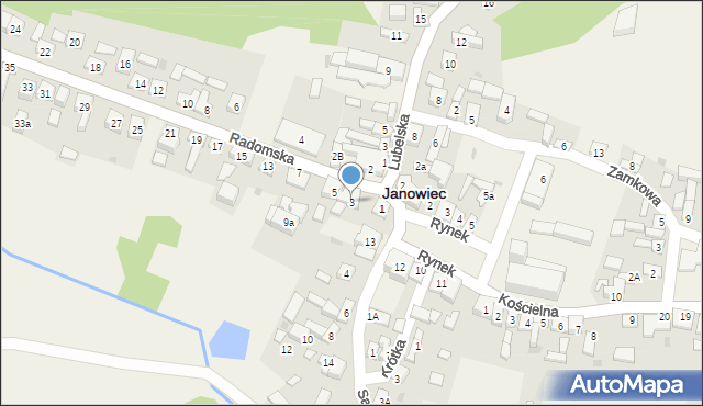 Janowiec, Radomska, 3, mapa Janowiec