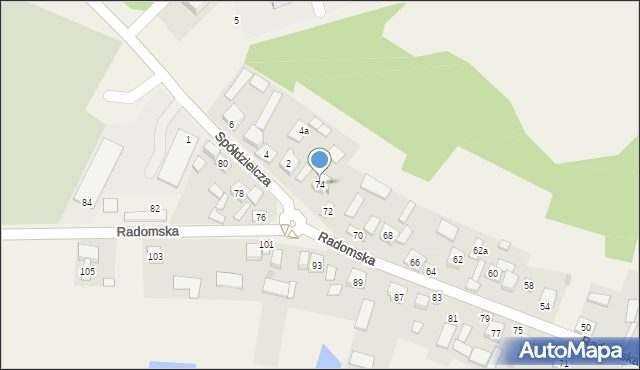 Janowiec, Radomska, 74, mapa Janowiec