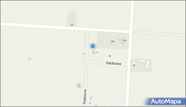 Jastków, Radosna, 3, mapa Jastków