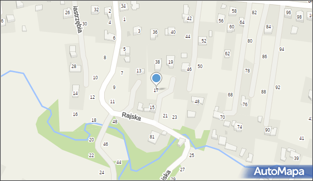 Jastrzębia, Rajska, 17, mapa Jastrzębia