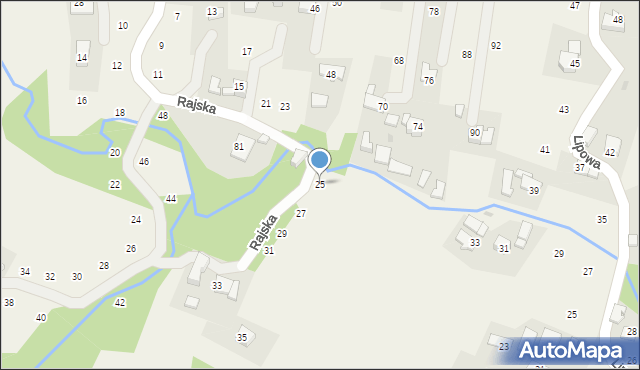 Jastrzębia, Rajska, 25, mapa Jastrzębia