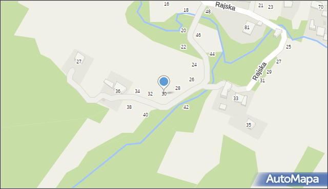 Jastrzębia, Rajska, 30, mapa Jastrzębia