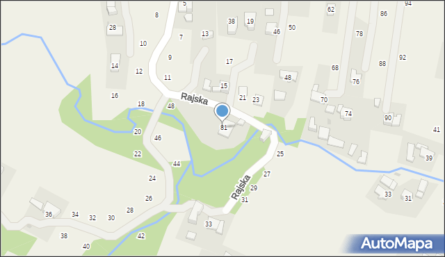 Jastrzębia, Rajska, 50, mapa Jastrzębia