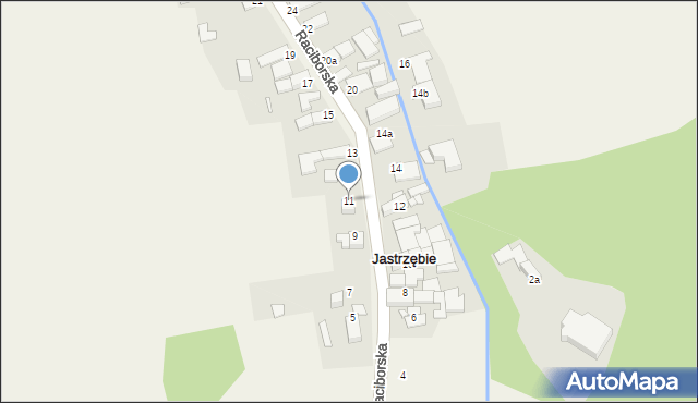 Jastrzębie, Raciborska, 11, mapa Jastrzębie