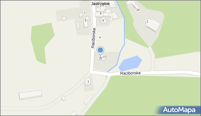 Jastrzębie, Raciborska, 2b, mapa Jastrzębie