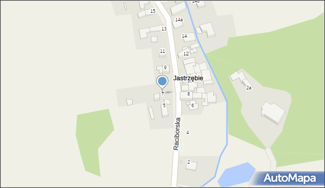 Jastrzębie, Raciborska, 7, mapa Jastrzębie