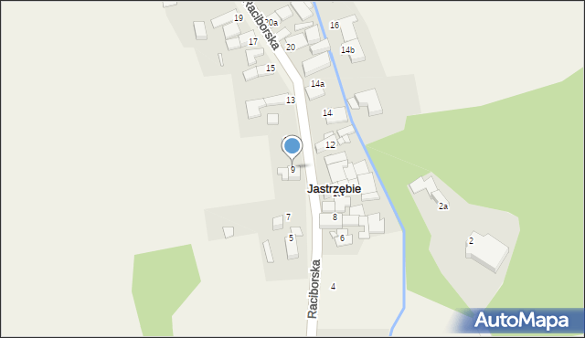 Jastrzębie, Raciborska, 9, mapa Jastrzębie