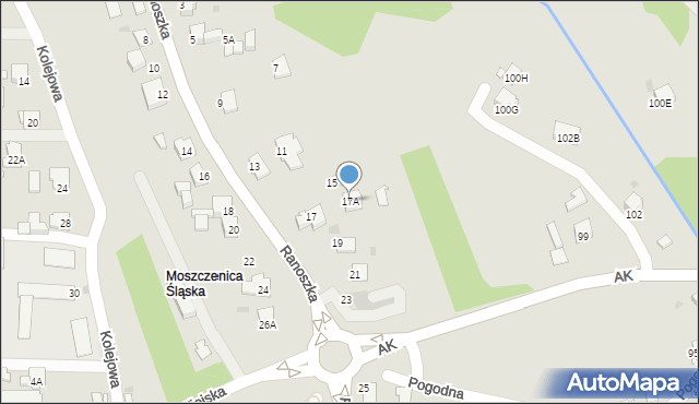 Jastrzębie-Zdrój, Ranoszka R., prof., 17A, mapa Jastrzębie-Zdrój