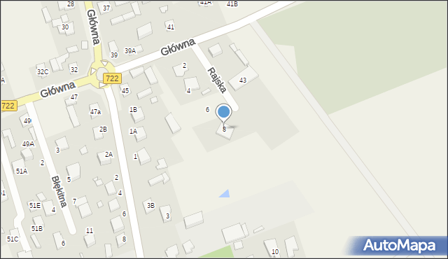 Jazgarzew, Rajska, 8, mapa Jazgarzew