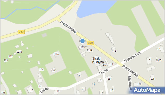 Jedlnia-Letnisko, Radomska, 115, mapa Jedlnia-Letnisko