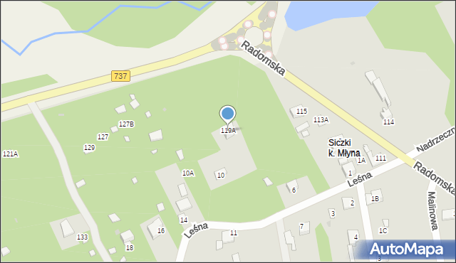 Jedlnia-Letnisko, Radomska, 119A, mapa Jedlnia-Letnisko