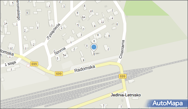 Jedlnia-Letnisko, Radomska, 6, mapa Jedlnia-Letnisko